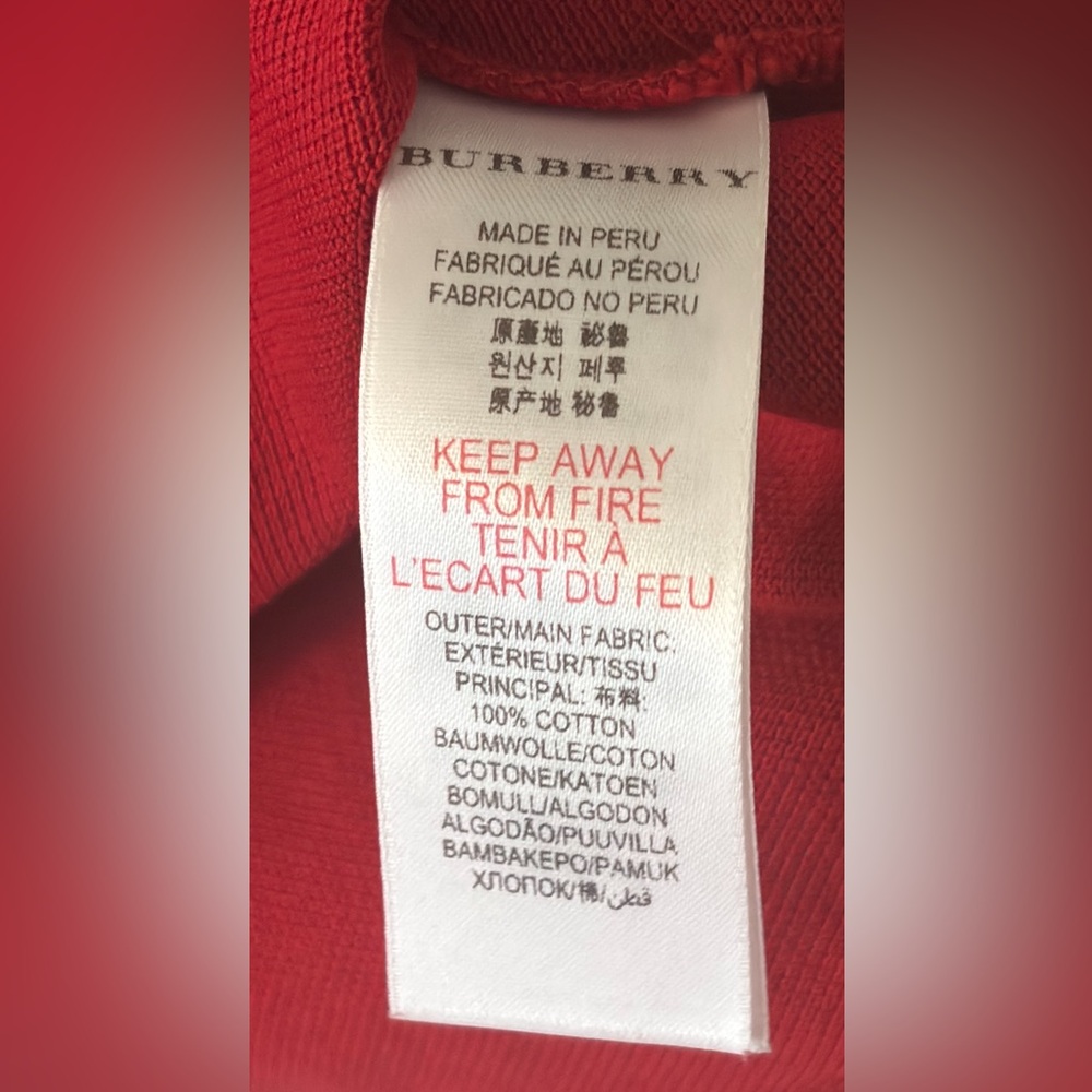 Burberry Cotton Piqué Polo Shirt in Pillar Red Children’s 4T - Picture 8 of 10